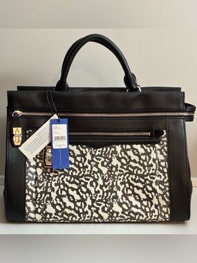 Rebecca Minkoff ‘Crosby’ Black & White Patterned Leather Tote NWT